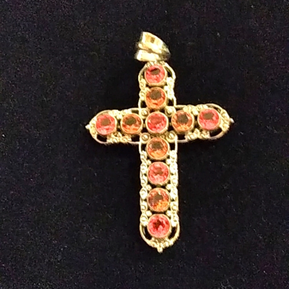 GEMSTONE CROSS PENDANT